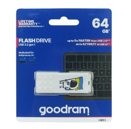 USB  64GB 3.2 Goodram UME3 Ukraine біл