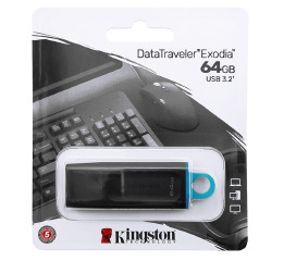 USB  64GB 3.2 Kingston Exodia чор-бл