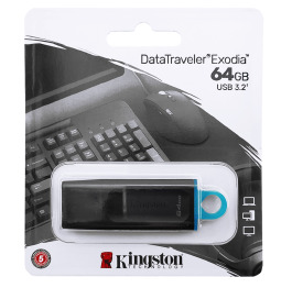 USB  64GB 3.2 Kingston Exodia чор-бл