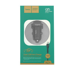 АЗП iPhone Hoco NZ4 2.4A/2USB чор