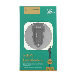 АЗП iPhone Hoco NZ4 2.4A/2USB чор
