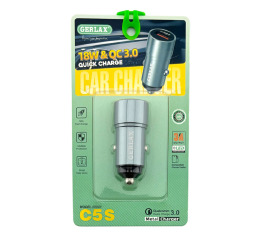 АЗП USB блочок Gerlax C5S 3,0A/1USB/18W/QC3.0 метал