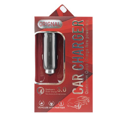 АЗП USB блочок T05 Metall 2.4A/12/24V/1USB/QC3.0 чор