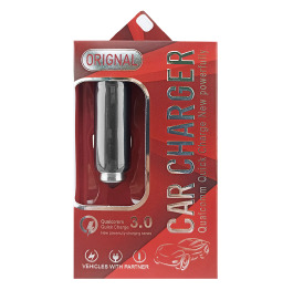 АЗП USB блочок T05 Metall 2.4A/12/24V/1USB/QC3.0 чор