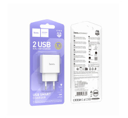 Блочок USB Hoco C141A 2.4A/2USB біл