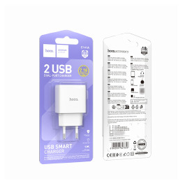 Блочок USB Hoco C141A 2.4A/2USB біл