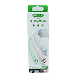 Кабель Type-C Gerlax L26T 6A 1м сілік мятн