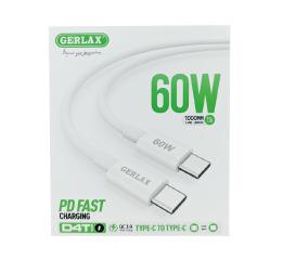 Кабель Type-C to Type-C Gerlax D4T 3А/60W/QC3.0 1м біл