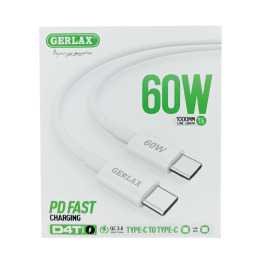 Кабель Type-C to Type-C Gerlax D4T 3А/60W/QC3.0 1м біл