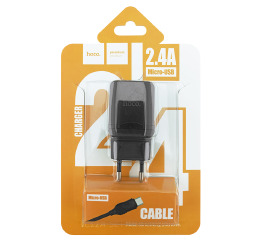 МЗП Micro Hoco C22A 2.4A/1USB чор