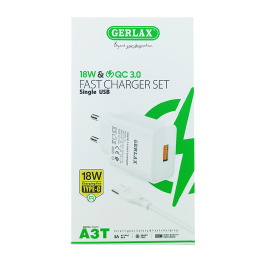 МЗП Type-C Gerlax A3T 3A/1USB/18W/QC3.0 біл