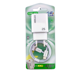 МЗП Type-C (PD+USB) Gerlax A19T 1USB/PD25W біл
