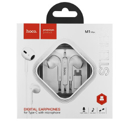 Навушники Type-C Hoco M1 Max design iPhone біл