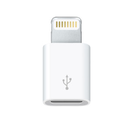 Перехідник з microUSB на Lightning біл