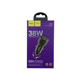 АЗП блочок 2в1 (USB+PD) Hoco Z52 ЧОР 3A/1USB/38W/QC3.0/PD20W