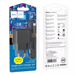 МЗП Micro Hoco CS11A 2.1A/1USB чор 781945