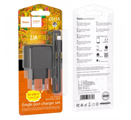 МЗП Type-C Hoco CS11A 2.1A/1USB чор 781947