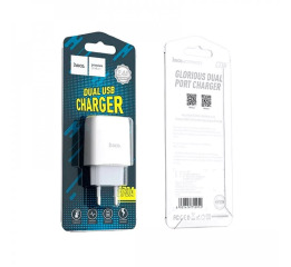 Блочок USB Hoco C73A 2.4A/2USB біл 741384