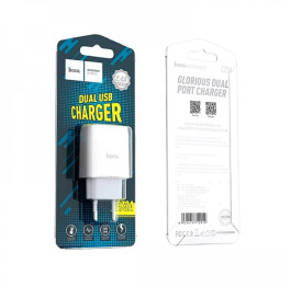 Блочок USB Hoco C73A 2.4A/2USB біл 741384