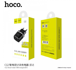 МЗП iPhone Hoco C12 2.4A/2USB чор 781060