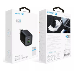 Блочок 2в1 (USB+PD) Veron TC-U15 20W QC3.0 778855