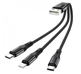Кабель 3в1 (iPhon/Micro/Type-C) Hoco X47 2.0A 1м чор 777084