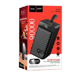 Павербанк  90000 Hoco J123D 3USB/QC3.0/22.5W/PD20W/LED чор