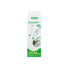Кабель iPhone Gerlax D-25L1 9А/QC3.0/OD4.0 силік біл