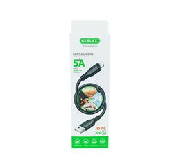 Кабель iPhone Gerlax D7LB 5A/OD4.0 силік чор
