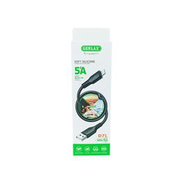 Кабель iPhone Gerlax D7LB 5A/OD4.0 силік чор