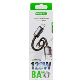 Кабель Micro Gerlax L36V 8A/120w/QC3.0 ткан чор