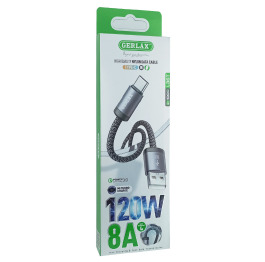 Кабель Type-C Gerlax L36T 8A/120W/MI ткан чор