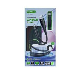 Кабель Type-C Gerlax L5T 6A/OD3.8/MI ткан чор