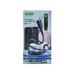 Кабель Type-C Gerlax L5T 6A/OD3.8/MI ткан чор