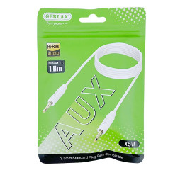 Кабель 3,5-3,5 AUX (тато-тато) Gerlax X5W силік біл