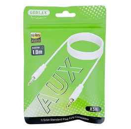 Кабель 3,5-3,5 AUX (тато-тато) Gerlax X5W силік біл