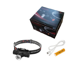 Ліхтар налобний Police 5808-T6, 1x18650, zoom, ЗУ microUSB