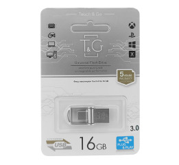 USB  16GB 3.0 T&G 104 USB+Type-C сталева