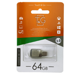 USB  64GB 3.0 T&G 104 USB+Type-C сталева
