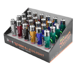 Ліхтарик-лазер 9617/117-3-LED ультрафіолет,3хLR44,карабін (24)