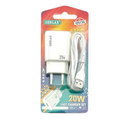 МЗП iPhone Gerlax A71L 3A/1USB/20W/QC3.0 біл