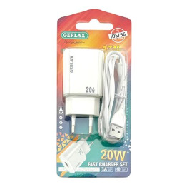 МЗП iPhone Gerlax A71L 3A/1USB/20W/QC3.0 біл