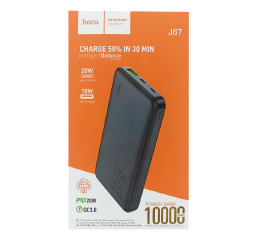 Павербанк  10000 Hoco J87 3A/1USB/QC3.0/18W/PD20W (input microUSB 18W/Type-C 18W) чор