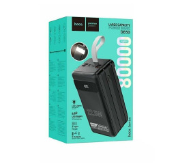 Павербанк  80000 Hoco DB50 4USB/QC3.0/22.5W/PD20W/LED дисплей/ліхтар