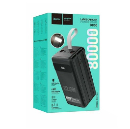 Павербанк  80000 Hoco DB50 4USB/QC3.0/22.5W/PD20W/LED дисплей/ліхтар