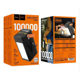 Павербанк 100000 Hoco DB49 4USB/QC3.0/22.5W/диспл/ліхтар