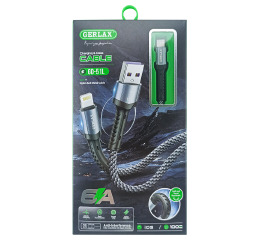 Кабель iPhone Gerlax GD-51L 6А ткан сір