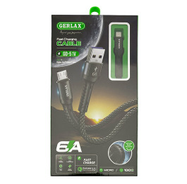 Кабель Micro Gerlax GD-51V 6А/QC3.0 ткан чор