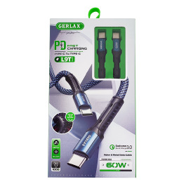 Кабель Type-C (PD) Gerlax L9T 60W/QC3.0 ткан син