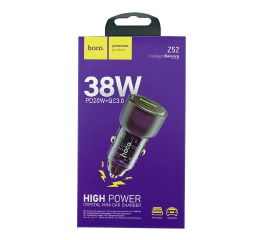 АЗП блочок 2в1 (USB+PD) Hoco Z52 ФІО 3A/1USB/38W/QC3.0/PD20W
